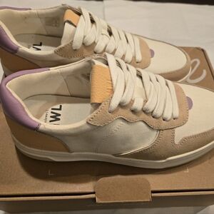 Madewell Court Low-Top Sneakers in Colorblock Leather Vibrant Lilac Multi